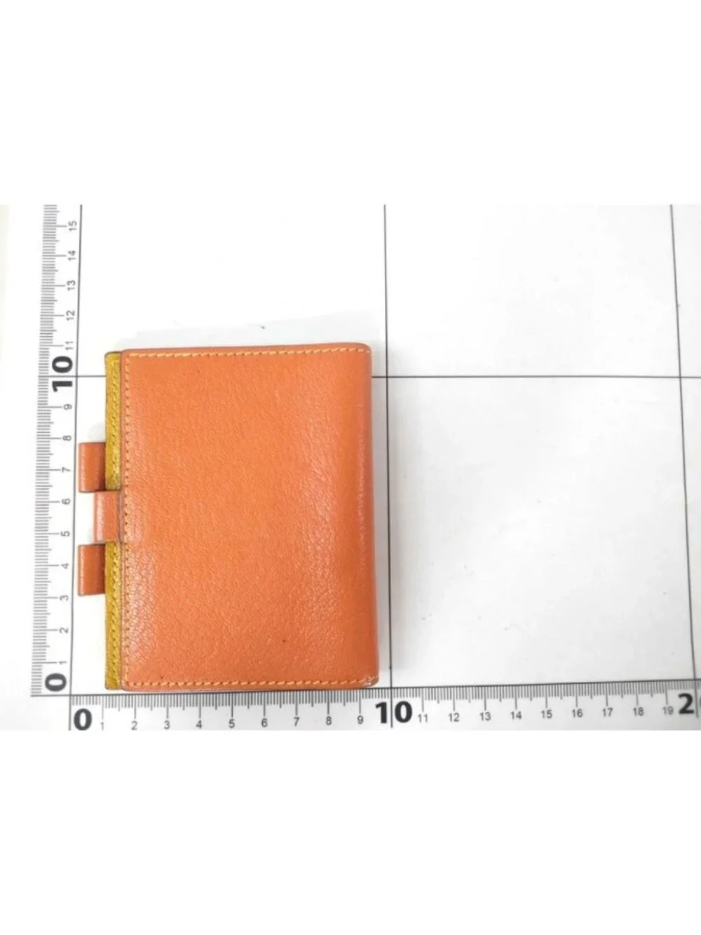 Hermes Notebook Case Agenda Mini Orange Yellow Leather Stationery